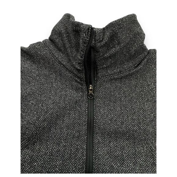 Lululemon Kanto Catch Me 1/2 Zip Herringbone Heathered Black Black Slate… - Picture 4 of 13